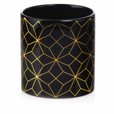 Κεραμικό κυλινδρικό κασπώ μαύρο-χρυσό Barcelona