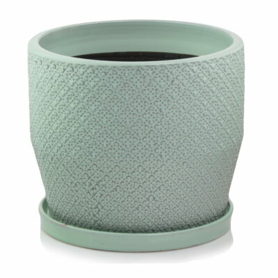 Κεραμική γλάστρα με πιάτο βεραμάν Vintage 45.010.19