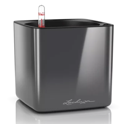 Lechuza Cube Glossy 16 Charcoal Metallic