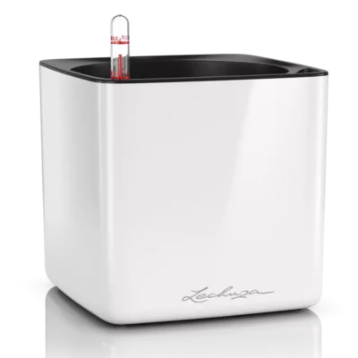 Lechuza Cube Glossy 16 white high-gloss