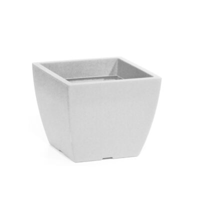 Linea γλάστρα τετράγωνη χαμηλή απλή λευκή 2lt