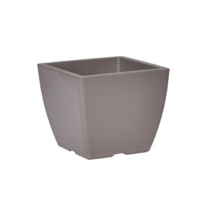 Linea γλάστρα τετράγωνη χαμηλή απλή καφέ 2lt