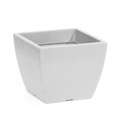 Linea γλάστρα τετράγωνη χαμηλή απλή λευκή 5lt