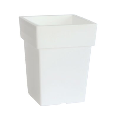 Linea γλάστρα τετράγωνη χαμηλή λευκή 7,5lt