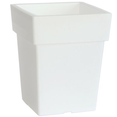 Linea γλάστρα τετράγωνη χαμηλή λευκή 30lt