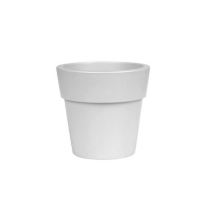 Linea γλάστρα στρογγυλή χαμηλή λευκή 3,5lt