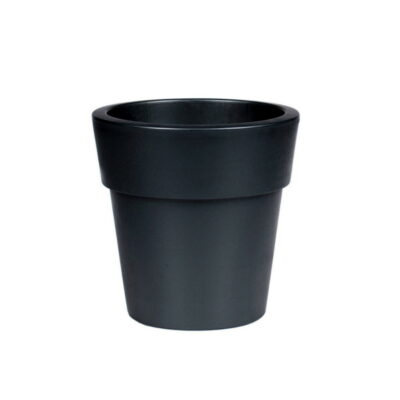 Linea γλάστρα στρογγυλή χαμηλή μαύρη 3,5lt