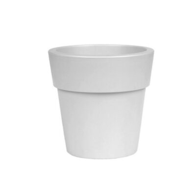 Linea γλάστρα στρογγυλή χαμηλή λευκή 7lt