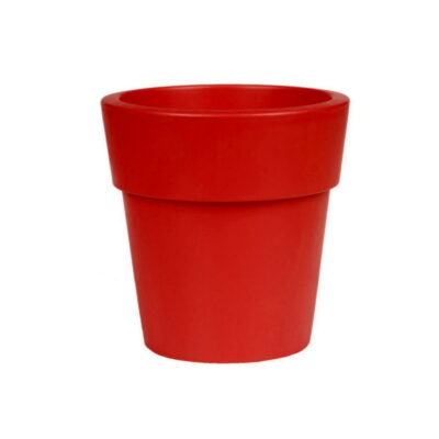 Linea γλάστρα στρογγυλή χαμηλή κόκκινη 7lt