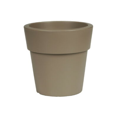 Linea γλάστρα στρογγυλή χαμηλή καφέ 7lt