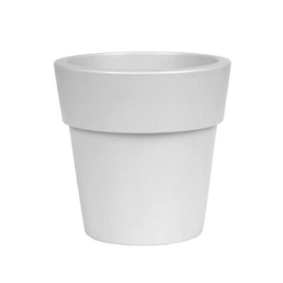 Linea γλάστρα στρογγυλή χαμηλή λευκή 13lt