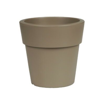 Linea γλάστρα στρογγυλή χαμηλή καφέ 13lt