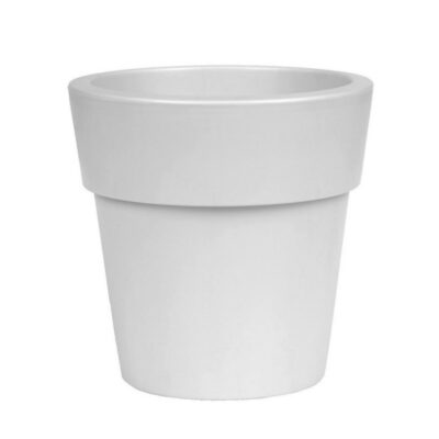 Linea γλάστρα στρογγυλή χαμηλή λευκή 20lt