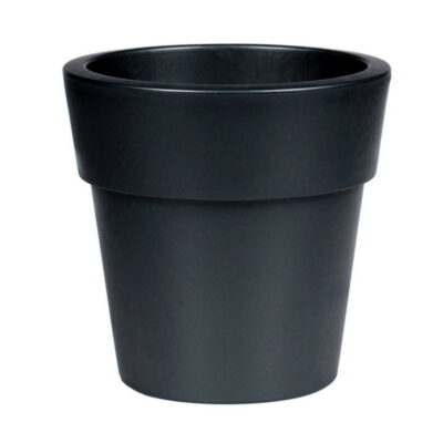Linea γλάστρα στρογγυλή χαμηλή μαύρη 20lt