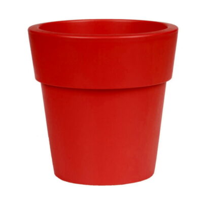 Linea γλάστρα στρογγυλή χαμηλή κόκκινη 30lt