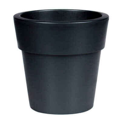 Linea γλάστρα στρογγυλή χαμηλή μαύρη 30lt