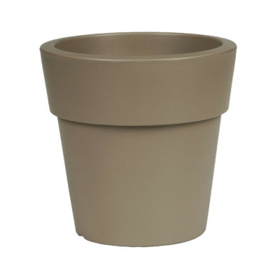 Linea γλάστρα στρογγυλή χαμηλή καφέ 30lt