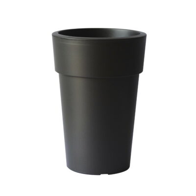 Linea Στρογγυλή ψηλή γλάστρα μαύρη 10lt