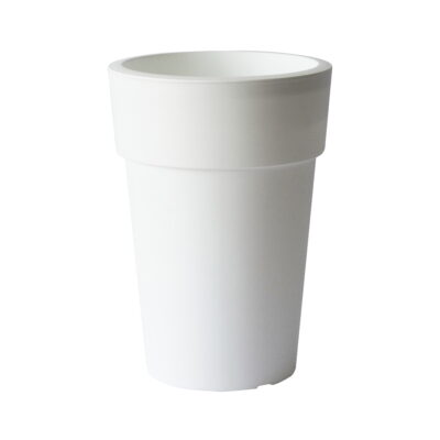 Linea Στρογγυλή ψηλή γλάστρα λευκή 19lt
