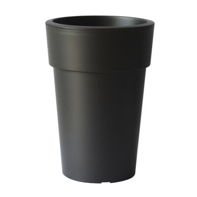 Linea Στρογγυλή ψηλή γλάστρα μαύρη 19lt