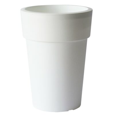 Linea Στρογγυλή ψηλή γλάστρα λευκή 42lt