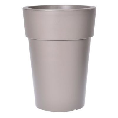 Linea Στρογγυλή ψηλή γλάστρα taupe 42lt